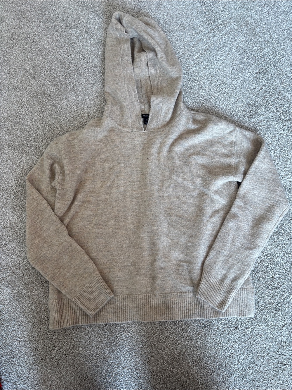 Crop Hooded Sweater - Light Beige